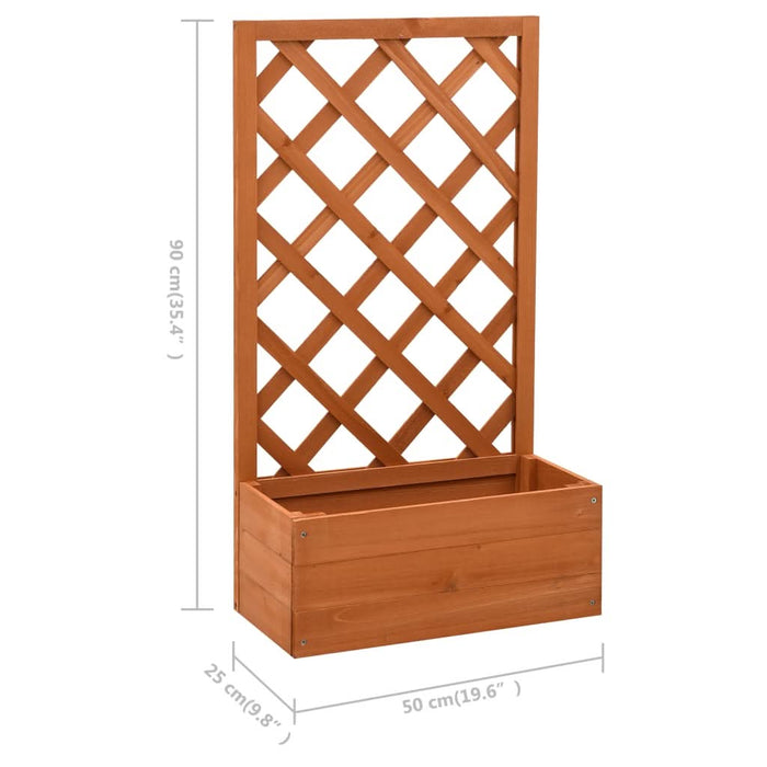 Jardinieră cu spalier, portocaliu, 50x25x90 cm, lemn masiv brad - WALTI WALTI