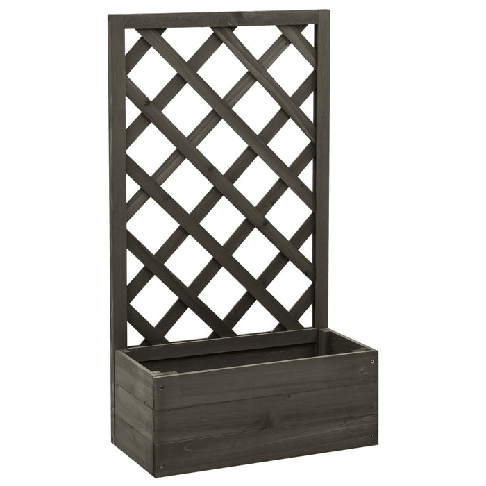 Jardinieră cu spalier de grădină, gri, 50x25x90 cm, lemn brad - WALTI WALTI