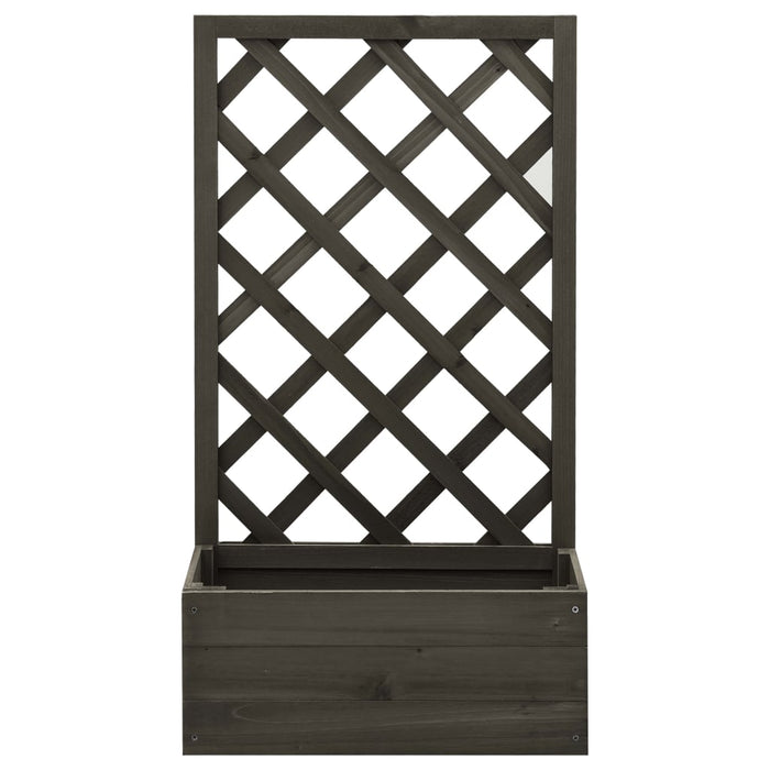 Jardinieră cu spalier de grădină, gri, 50x25x90 cm, lemn brad - WALTI WALTI