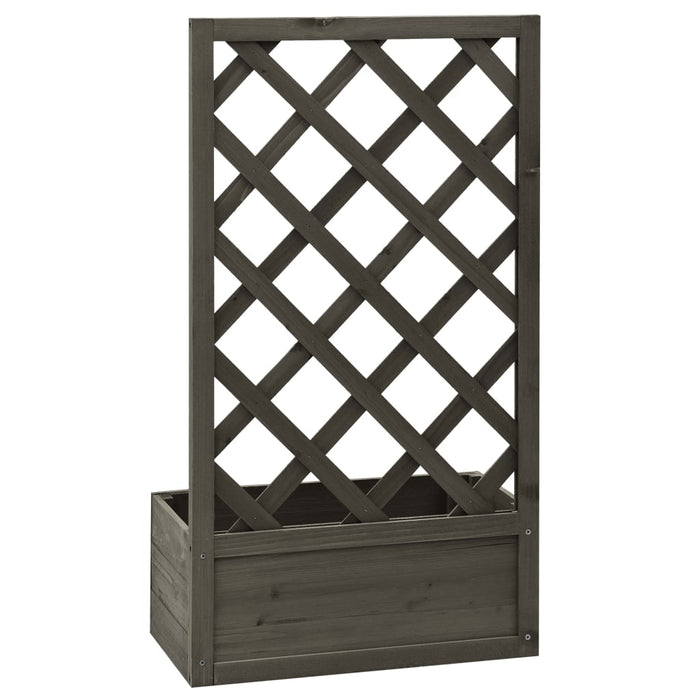Jardinieră cu spalier de grădină, gri, 50x25x90 cm, lemn brad - WALTI WALTI