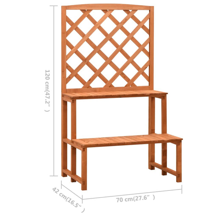 Suport plante cu spalier, portocaliu, 70x42x120 cm, lemn brad - WALTI WALTI