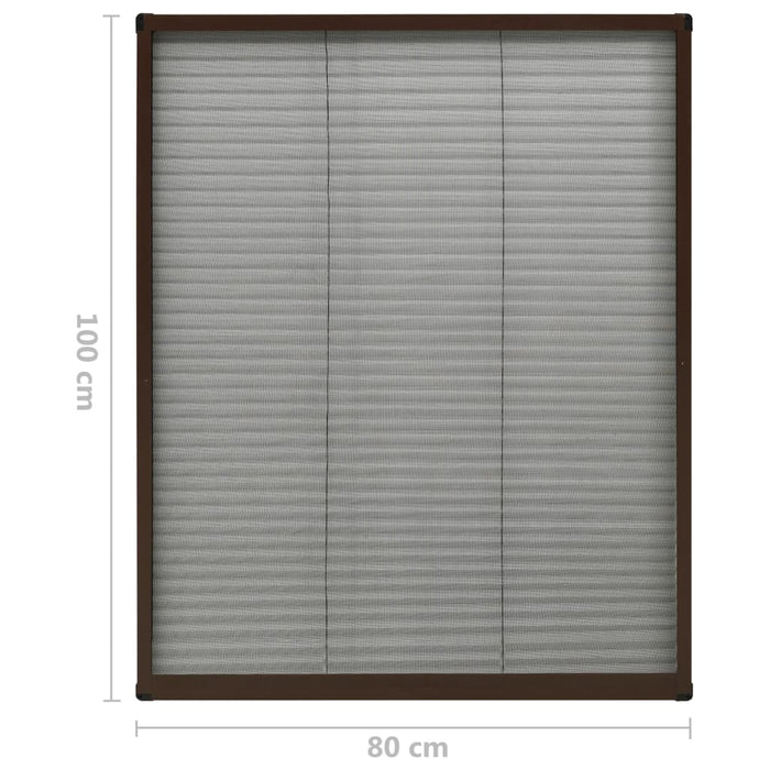 Plasă insecte plisse pentru ferestre, maro, 80x100 cm, aluminiu - WALTI WALTI