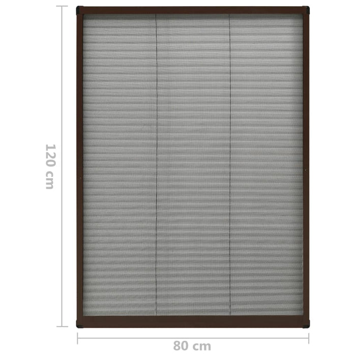 Plasă insecte plisse pentru ferestre, maro, 80x120 cm, aluminiu - WALTI WALTI