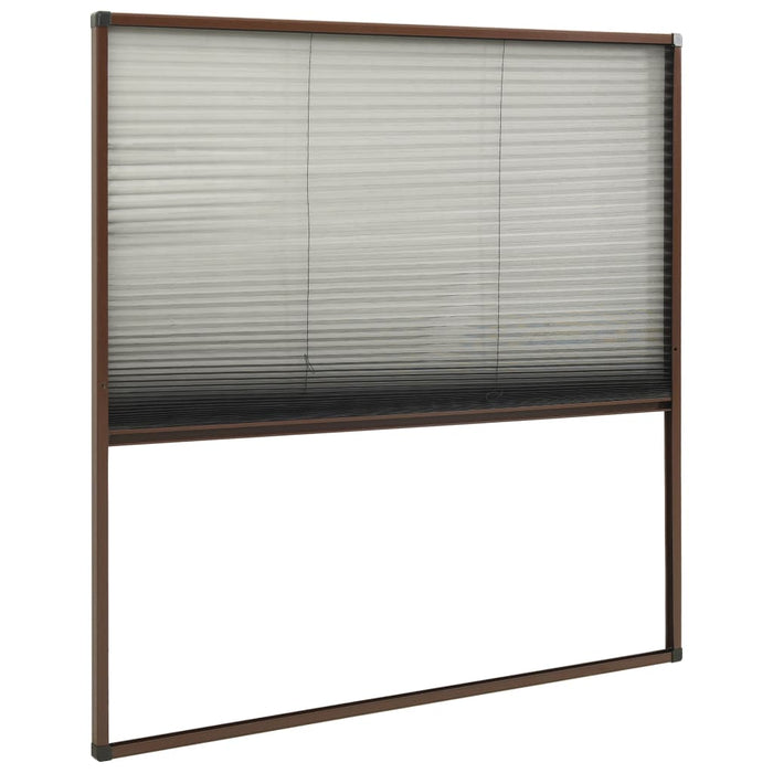 Plasă insecte plisse pentru ferestre, maro, 120x120cm, aluminiu - WALTI WALTI