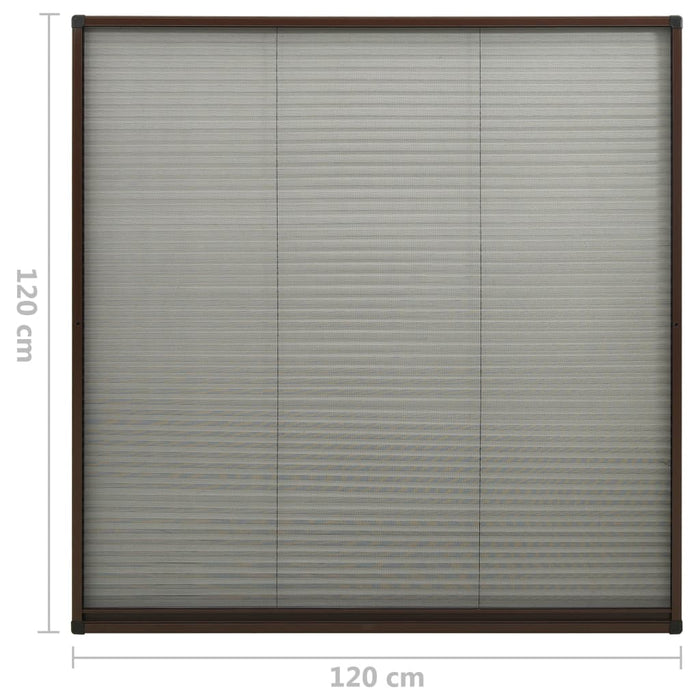 Plasă insecte plisse pentru ferestre, maro, 120x120cm, aluminiu - WALTI WALTI