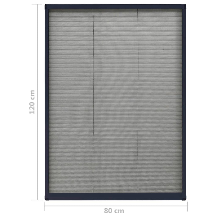 Plasă insecte plisse de ferestre, antracit, 80x120 cm, aluminiu - WALTI WALTI