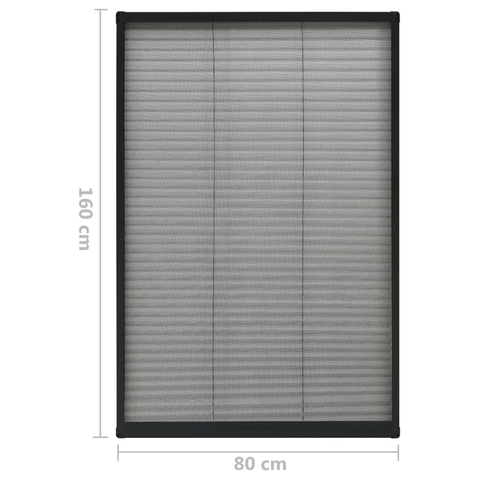 Plasă insecte plisse pentru ferestre antracit 80x160cm aluminiu - WALTI WALTI