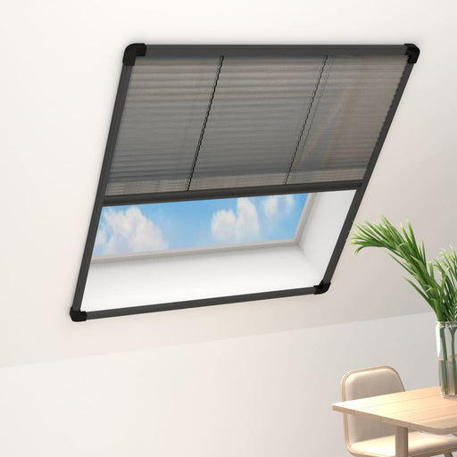 Plasă insecte plisse pentru ferestre antracit 80x160cm aluminiu - WALTI WALTI