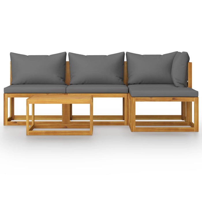 Set mobilier de grădină cu perne, 5 piese, lemn masiv acacia WALTI