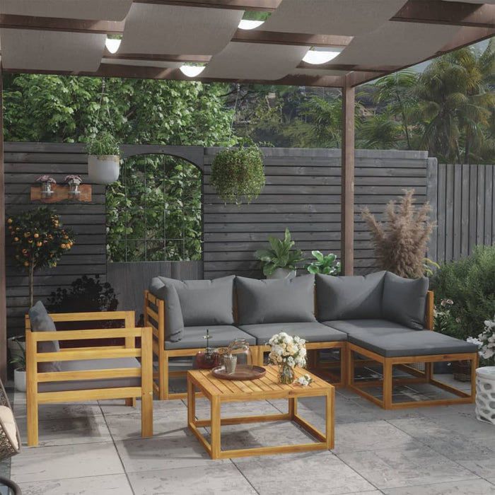Set mobilier grădină cu perne, 6 piese, lemn masiv acacia WALTI