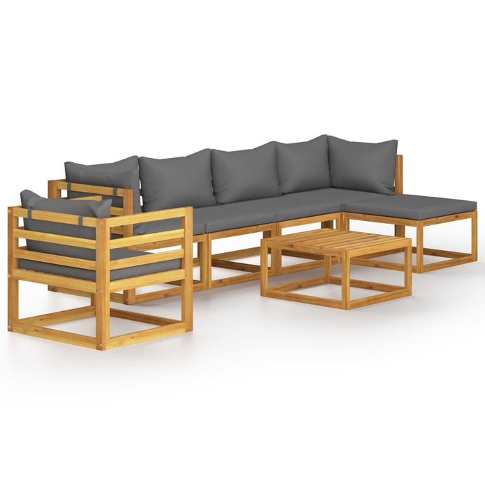 Set mobilier grădină cu perne, 7 piese, lemn masiv de acacia - WALTI WALTI
