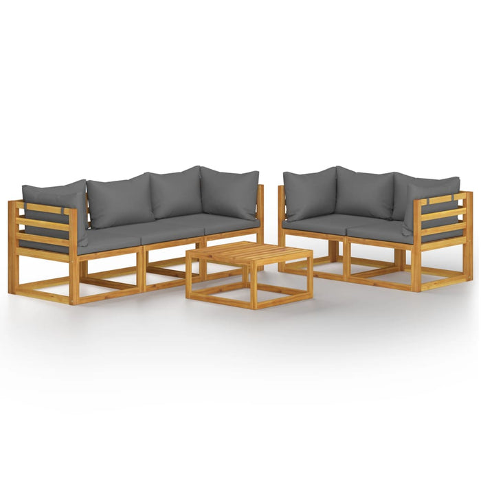 Set mobilier grădină cu perne, 6 piese, lemn masiv acacia WALTI