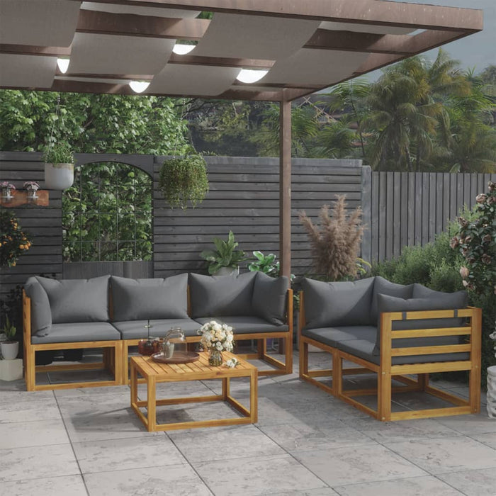 Set mobilier grădină cu perne, 6 piese, lemn masiv acacia WALTI