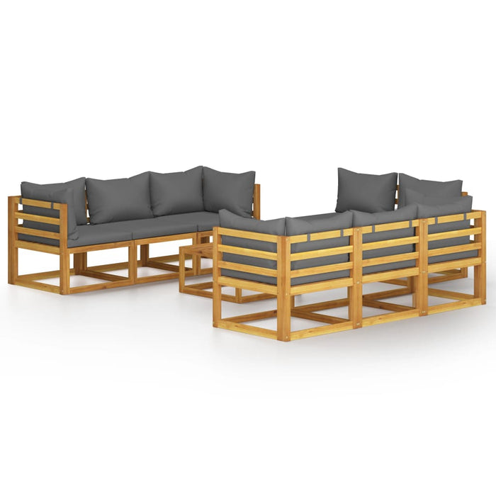 Set mobilier grădină cu perne, 9 piese, lemn masiv acacia - WALTI WALTI