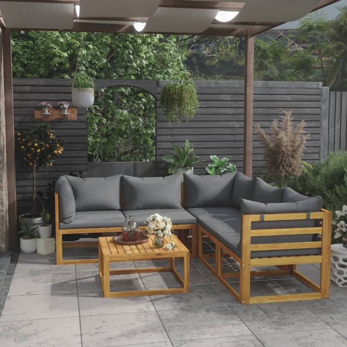 Set mobilier grădină cu perne, 6 piese, lemn masiv acacia WALTI