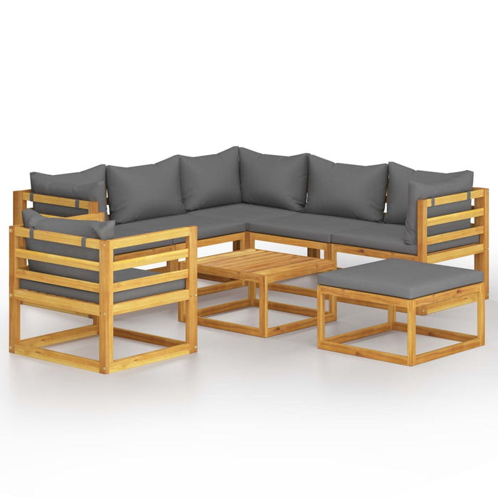 Set mobilier grădină cu perne, 8 piese, lemn masiv acacia - WALTI WALTI