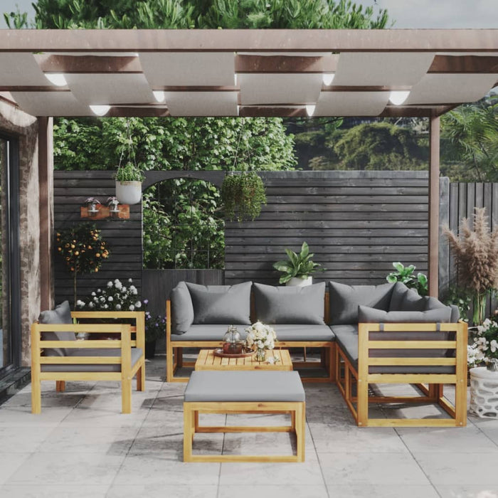 Set mobilier grădină cu perne, 8 piese, lemn masiv acacia - WALTI WALTI