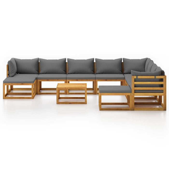 Set mobilier grădină cu perne, 11 piese, lemn masiv de acacia WALTI
