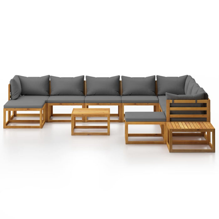 Set mobilier grădină cu perne, 12 piese, lemn masiv de acacia WALTI