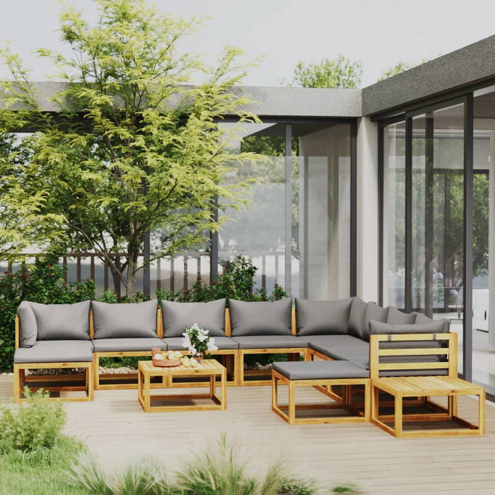 Set mobilier grădină cu perne, 12 piese, lemn masiv de acacia WALTI