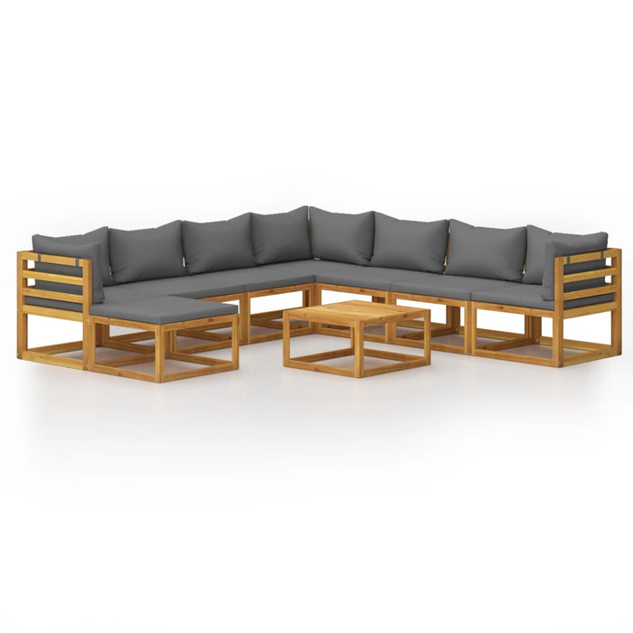 Set mobilier grădină cu perne, 9 piese, lemn masiv de acacia - WALTI WALTI
