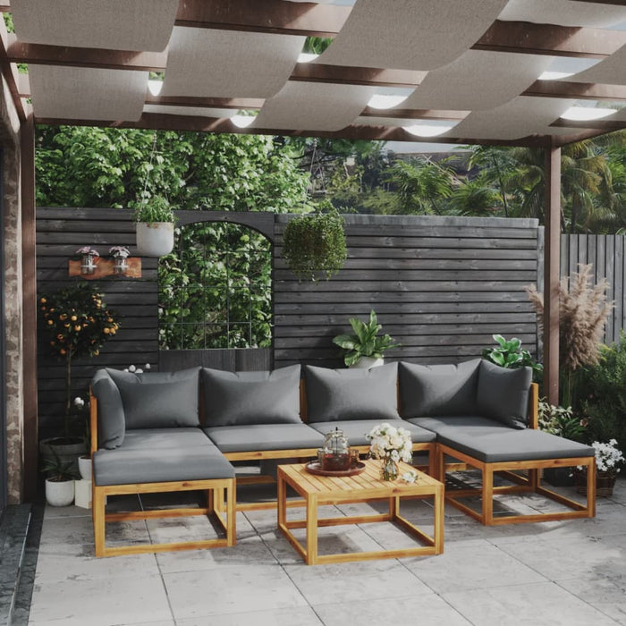 Set mobilier grădină cu perne, 7 piese, lemn masiv de acacia WALTI