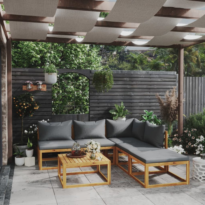 Set mobilier grădină cu perne, 6 piese, lemn masiv acacia WALTI