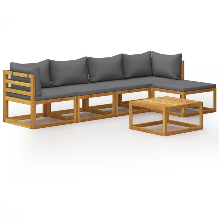 Set mobilier grădină cu perne, 6 piese, lemn masiv acacia WALTI