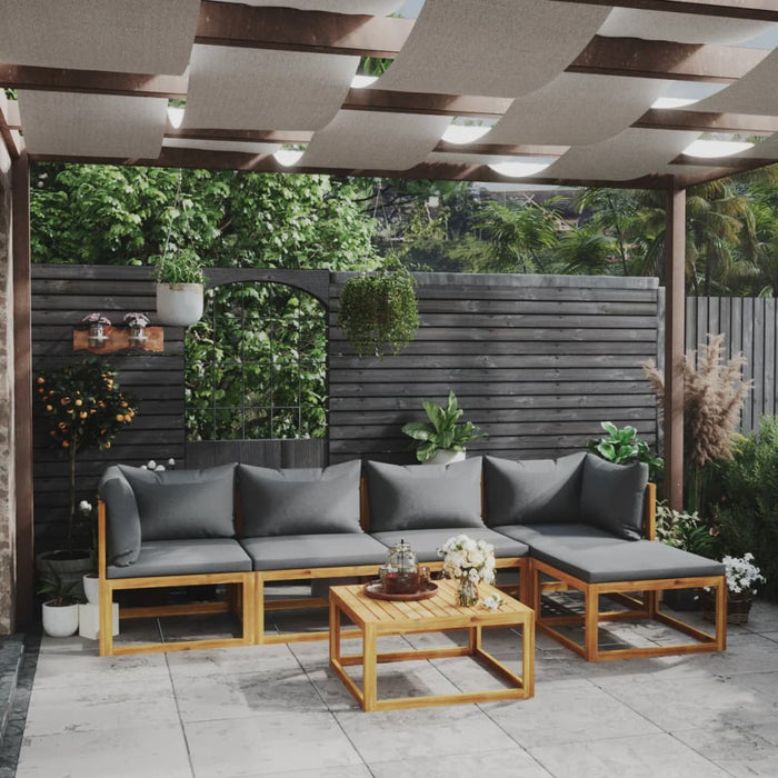 Set mobilier grădină cu perne, 6 piese, lemn masiv acacia WALTI