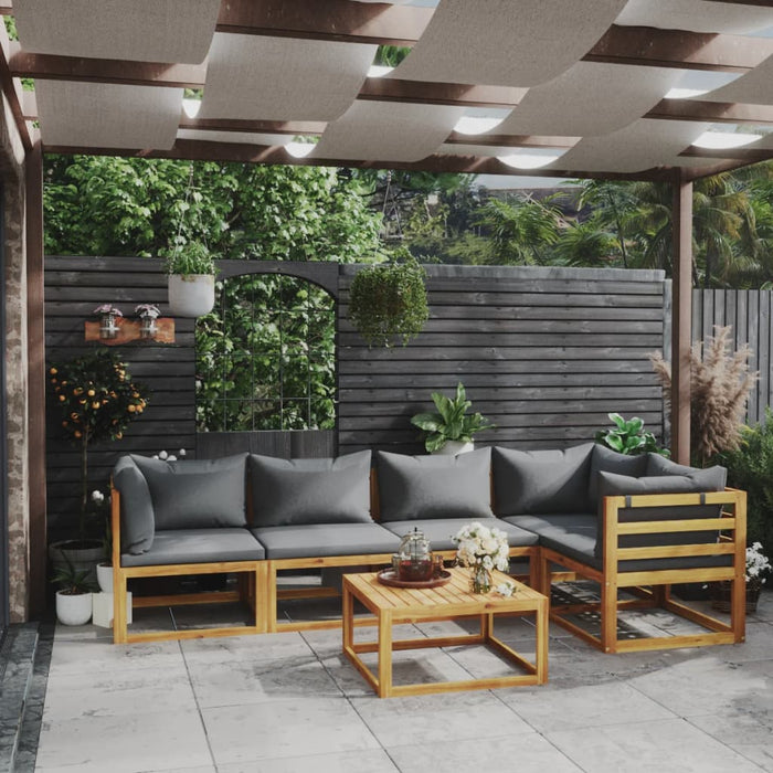 Set mobilier grădină cu perne, 6 piese, lemn masiv acacia WALTI