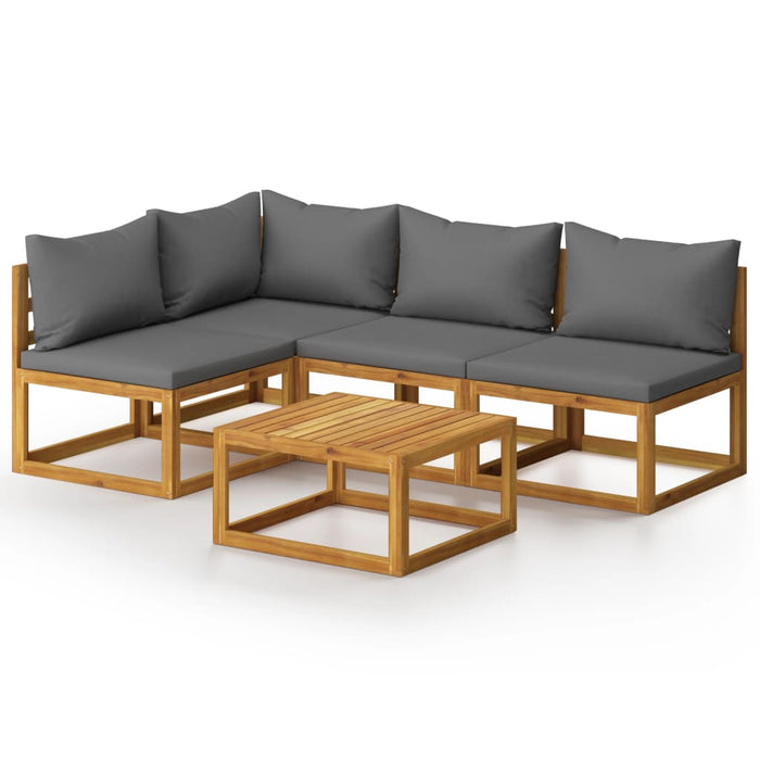 Set mobilier de grădină cu perne, 5 piese, lemn masiv acacia - WALTI WALTI