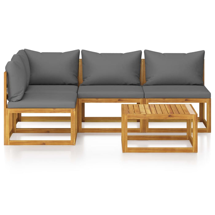 Set mobilier de grădină cu perne, 5 piese, lemn masiv acacia - WALTI WALTI