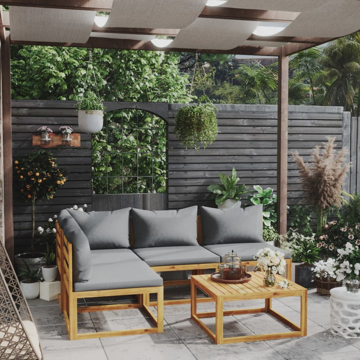 Set mobilier de grădină cu perne, 5 piese, lemn masiv acacia - WALTI WALTI