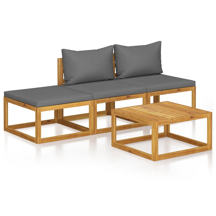 Set mobilier de grădină cu perne, 4 piese, lemn masiv de acacia WALTI
