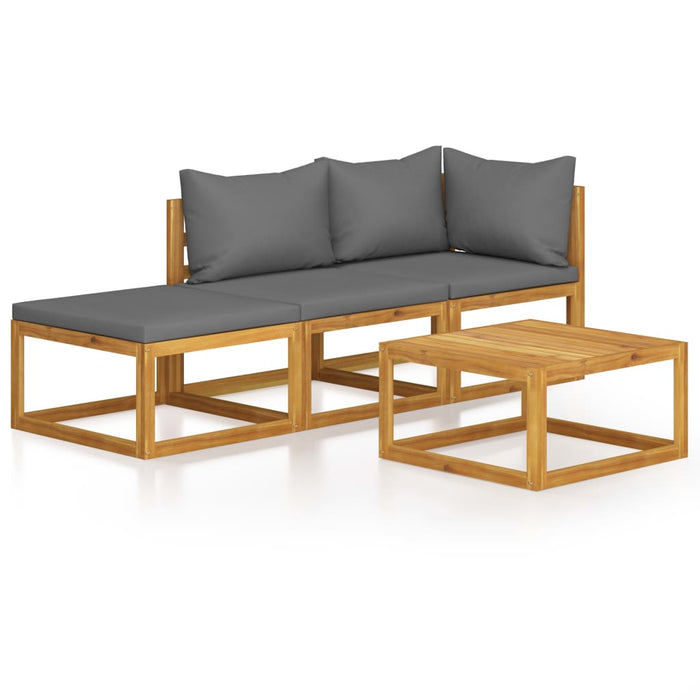 Set mobilier de grădină cu perne, 4 piese, lemn masiv de acacia - WALTI WALTI