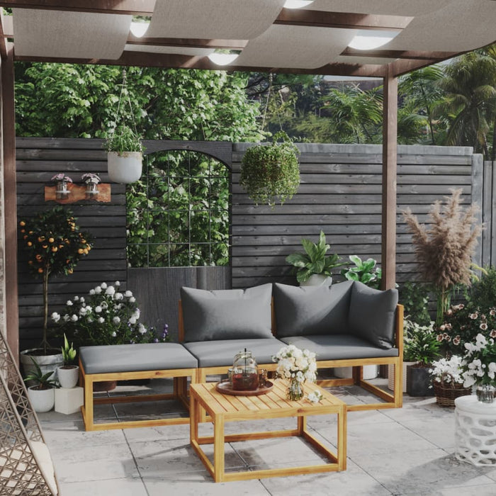 Set mobilier de grădină cu perne, 4 piese, lemn masiv de acacia - WALTI WALTI