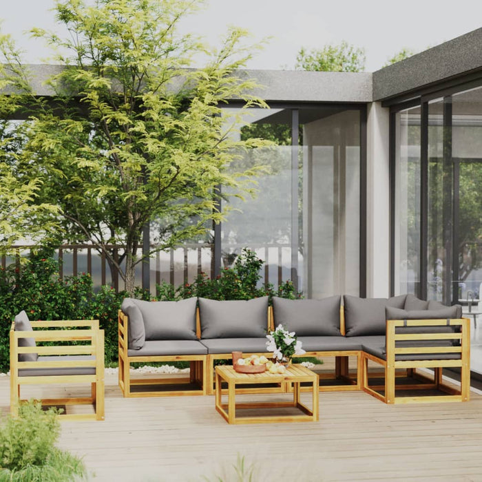 Set mobilier grădină cu perne, 7 piese, lemn masiv de acacia - WALTI WALTI
