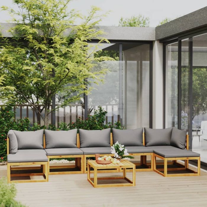 Set mobilier grădină cu perne, 8 piese, lemn masiv acacia WALTI