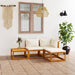 Set mobilier grădină cu perne, 4 piese, crem, lemn masiv acacia - WALTI WALTI