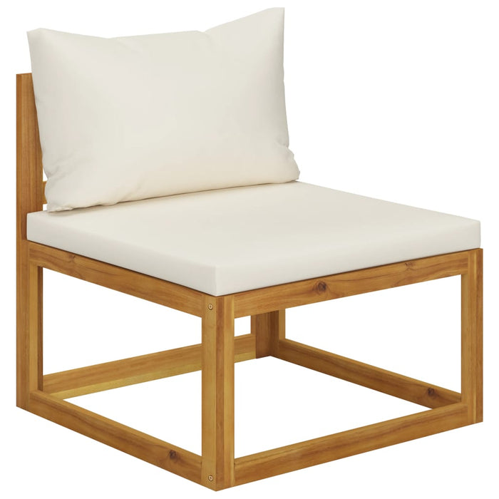 Set mobilier grădină cu perne, 6 piese, crem, lemn masiv acacia - WALTI WALTI
