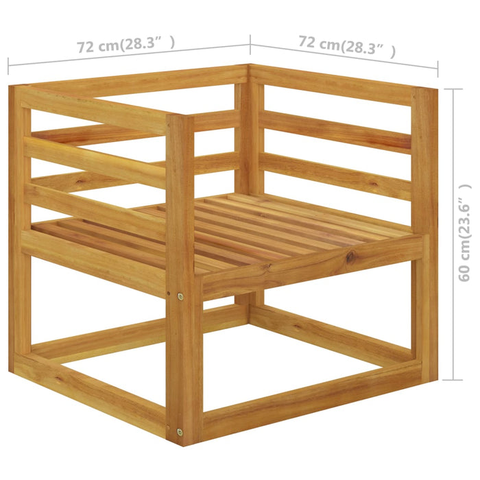 Set mobilier grădină cu perne, 6 piese, crem, lemn masiv acacia - WALTI WALTI