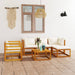 Set mobilier grădină cu perne, 6 piese, crem, lemn masiv acacia - WALTI WALTI