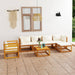 Set mobilier grădină cu perne, 7 piese, crem, lemn masiv acacia - WALTI WALTI