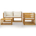 Set mobilier grădină cu perne, crem, 6 piese, lemn masiv acacia - WALTI WALTI