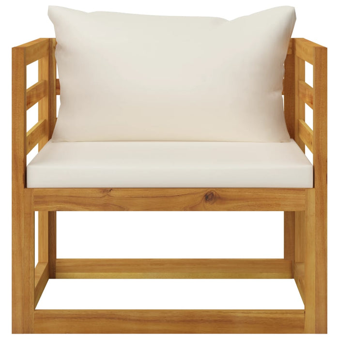 Set mobilier grădină cu perne, crem, 6 piese, lemn masiv acacia - WALTI WALTI