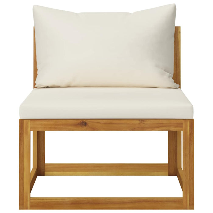 Set mobilier grădină cu perne, 6 piese, crem, lemn masiv acacia - WALTI WALTI