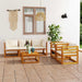 Set mobilier grădină cu perne, 6 piese, crem, lemn masiv acacia - WALTI WALTI