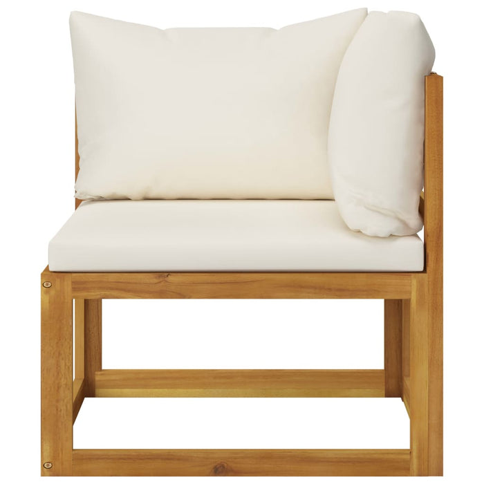 Set mobilier grădină cu perne, 6 piese, crem, lemn masiv acacia - WALTI WALTI