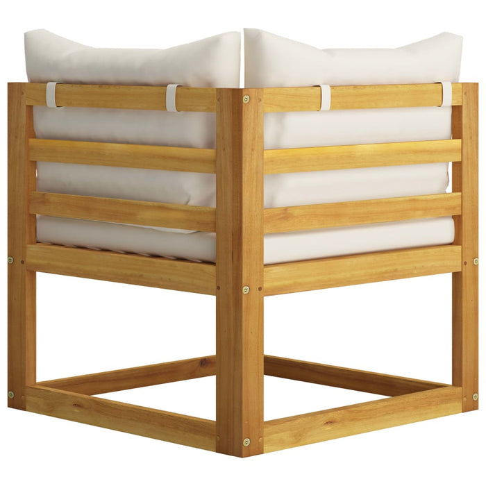 Set mobilier grădină cu perne, 6 piese, crem, lemn masiv acacia - WALTI WALTI