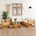 Set mobilier grădină cu perne, 7 piese, crem, lemn masiv acacia - WALTI WALTI